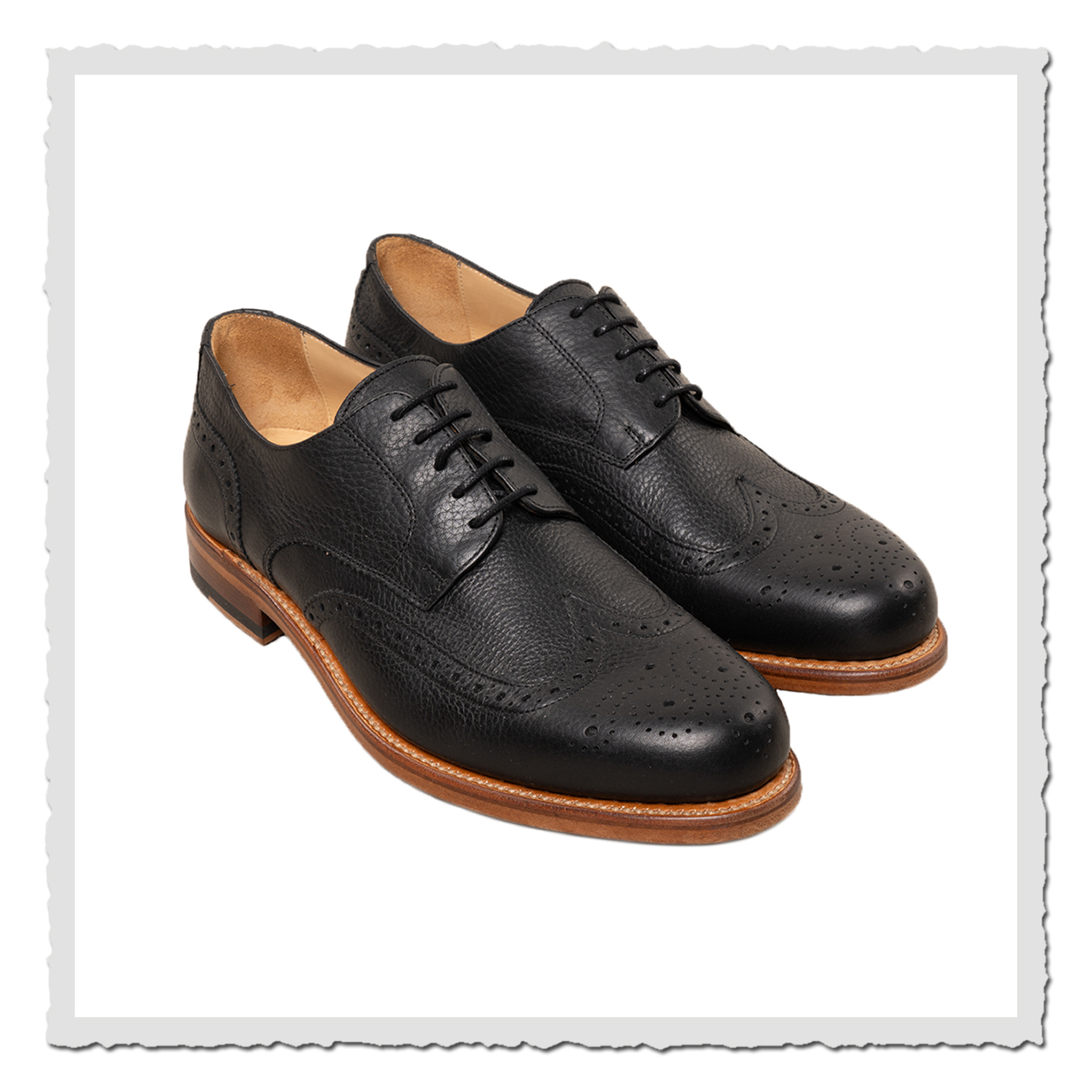 Pike Brothers 1938 Cricketeer Shoe black – klassischer Brogue-Schuh aus schwarzem Leder